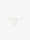 House Of Cb Athens Ruched High-rise Bikini Bottoms In Ivory