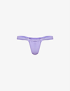 House Of Cb Athens Ruched High-rise Bikini Bottoms In Purple