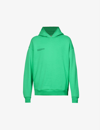 Pangaia 365 Signature Text-print Recycled-cotton And Organic-cotton-blend Hoody In Jade Green