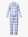 Rails Clara Checked Woven Pyjama Set In Blueberry White