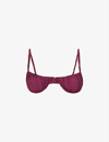 HOUSE OF CB HOUSE OF CB WOMEN'S PRUNE CASSIS RUCHED UNDERWIRED BIKINI TOP,59997451