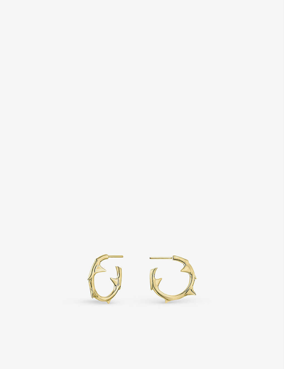 Shaun Leane Rose Thorn 18ct Yellow Gold-plated Sterling Silver Vermeil Hoop Earrings In Yellow Gold Vermeil