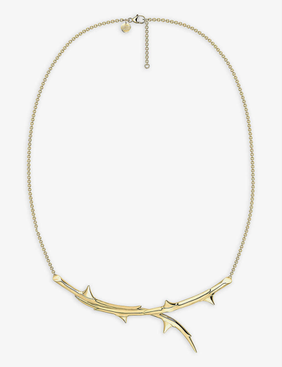 Shaun Leane Rose Thorn Gold-tone Sterling Silver Necklace In Yellow Gold Vermeil