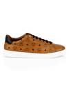 Mcm Men's Terrain Leather Mix Media Derby Sneakers In Cognac