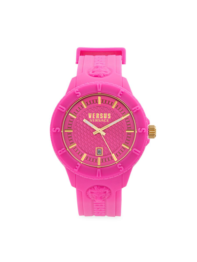 Versus Stainless Steel & Silicone Watch In Pink