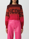 Gcds Cropped Sweater With Lurex Threads In Red