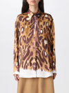 Marni Wild Bunch Print Satin Long Shirt In Multicolor