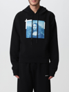 Off-white Monalisa Graphic-print Cotton-jersey Hoody In Black