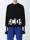 Gcds Wool Blend Knit Logo Jumper In Black