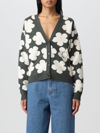 Kenzo Jacquard Small Cardigan In Black
