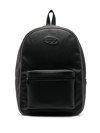 Diesel Embossed-logo Backpack In Black