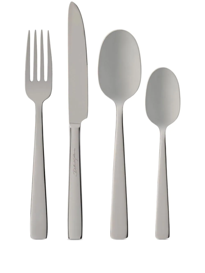 Dolce & Gabbana Inox Flatwear Cutlery Four-piece-set In Silber