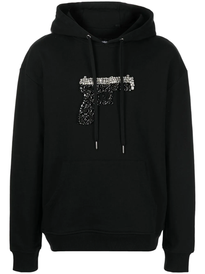 God's Masterful Children Triggered Crystal-embellished Hoodie In Black