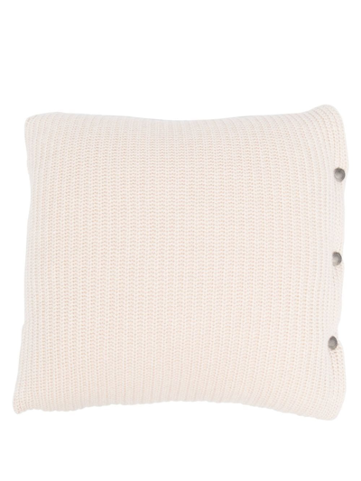 Brunello Cucinelli Chunky-knit Square Pillow In Nude