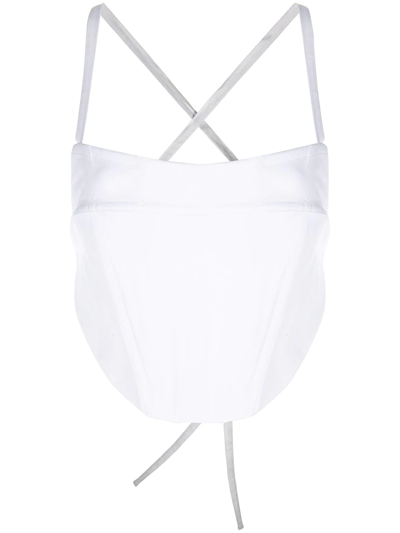 Rosetta Getty Backless Corset Top In White