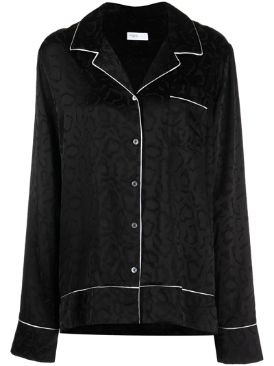 Rosetta Getty 睡衣风长袖衬衫 In Black