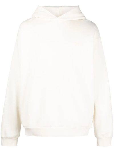 Marni Logo-print Hoodie In Stone White