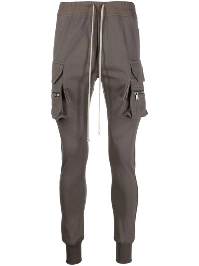 Rick Owens Drawstring-waist Tapered Trousers In Brown