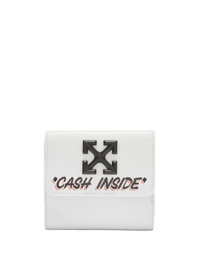 Off-white Quote-motif Jitney Wallet In White