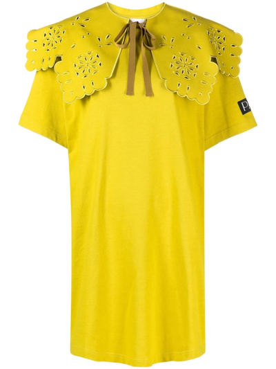 Patou Detachable Collar T-shirt Dress In Gelb