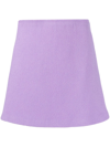 Patou Violet Double-faced Wool Skirt In Purple