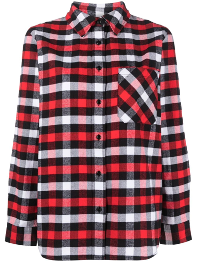 Woolrich Checked Long-sleeved Shirt In Red
