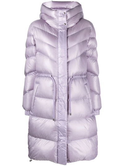 Woolrich Hooded Padded Coat In Violett