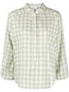 Woolrich Checked Cotton Blouse In Grün