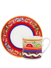 Dolce & Gabbana Geometric-pattern Porcelain Espresso-set In Rot