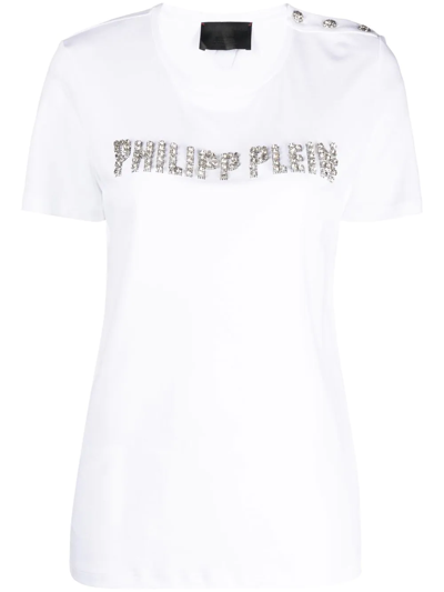 Philipp Plein Logo-embellished Short-sleeve T-shirt In Weiss