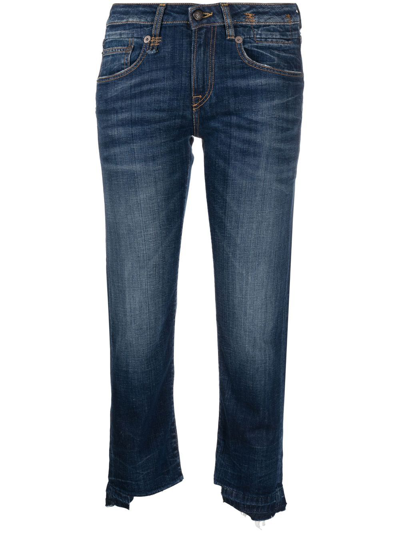 R13 High-rise Cropped Jeans In Blau