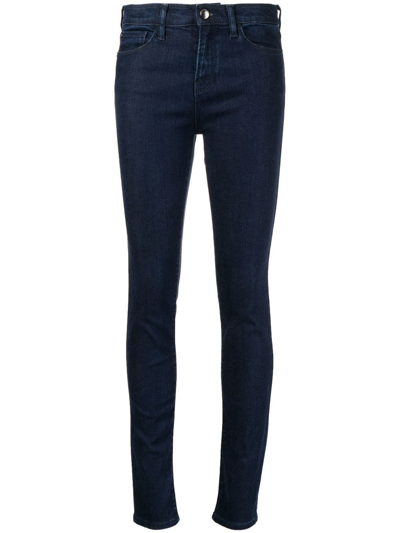 Emporio Armani High-rise Skinny-fit Jeans In Blau
