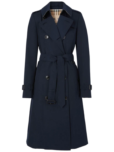 Burberry The Mid-length Chelsea Heritage Trench Coat In Blue