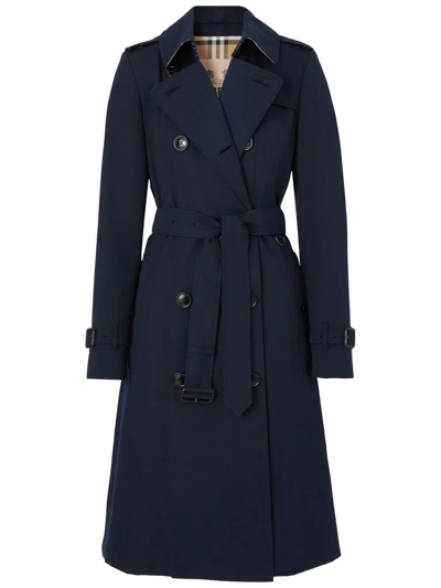 Burberry Chelsea Heritage Double-breasted Trench Coat In Coal Blue