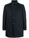 Tagliatore Asymmetric Button Fasten Coat In Blau