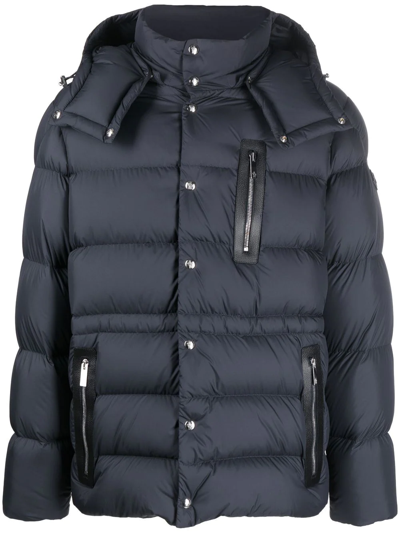 Moncler Padded Hooded Jacket In Blau