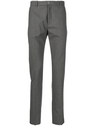 Aspesi Tailored Tapered Wool-blend Trousers In Green