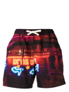 Blue Sky Inn Graphic-print Deck Shorts In Rot