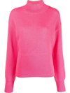 Essentiel Antwerp Polo-neck Wool Jumper In Rosa