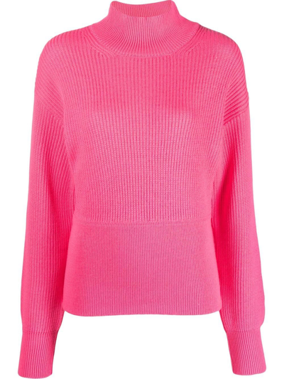 Zimmermann Polo-neck Wool Jumper In Shocking Rose