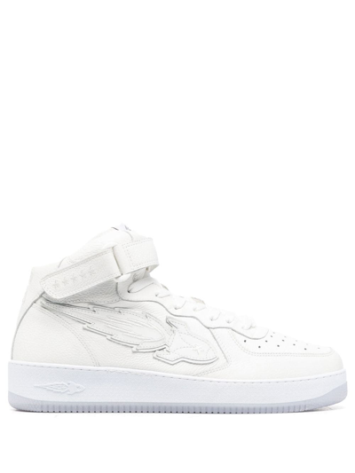 Enterprise Japan Rocket High-top Leather Trainers In Bianco