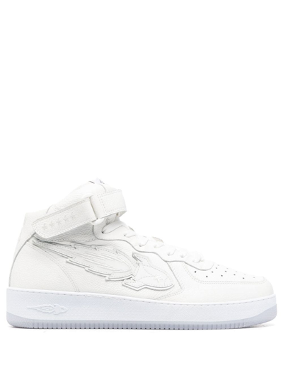 Enterprise Japan Rocket High-top Leather Sneakers In Bianco