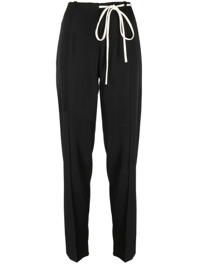 Sara Lanzi Drawstring-fastening Waistband Trousers In Black