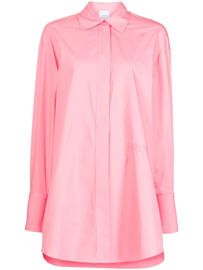 Patou Relaxed Collared Neck Oversized Fit Top In Pink