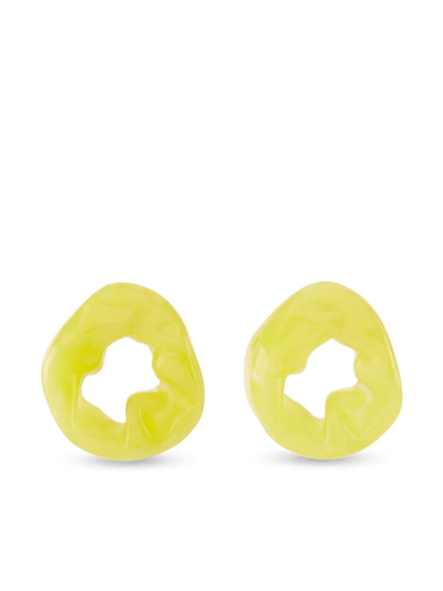 Completedworks Scrunch Stud Earrings In Yellow