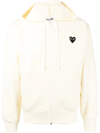 Comme Des Garçons Play Heart-patch Zip-up Hoodie In Gelb