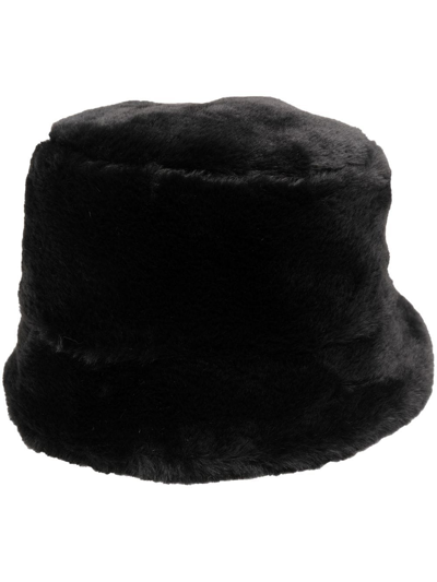 Ralph Lauren Faux-fur Bucket Hat In Black