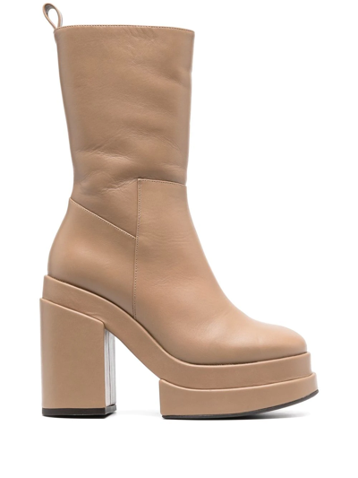Paloma Barceló Eros 125mm Heel Boots In Taupe