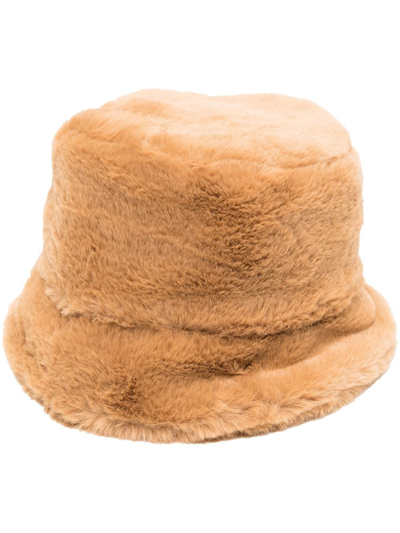 Seventy Faux-fur Bucket Hat In Camel