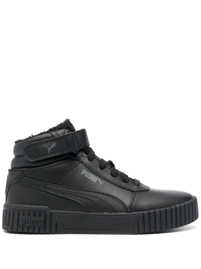 Puma Carina 2.0 Mid Lined Sneakers In Black- Black-dark Shadow